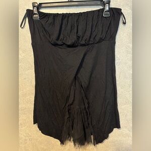 Nwt Bebe Jersey Ruched Tube Top Open Front Flowy Medium Y2K vibes Black Medium